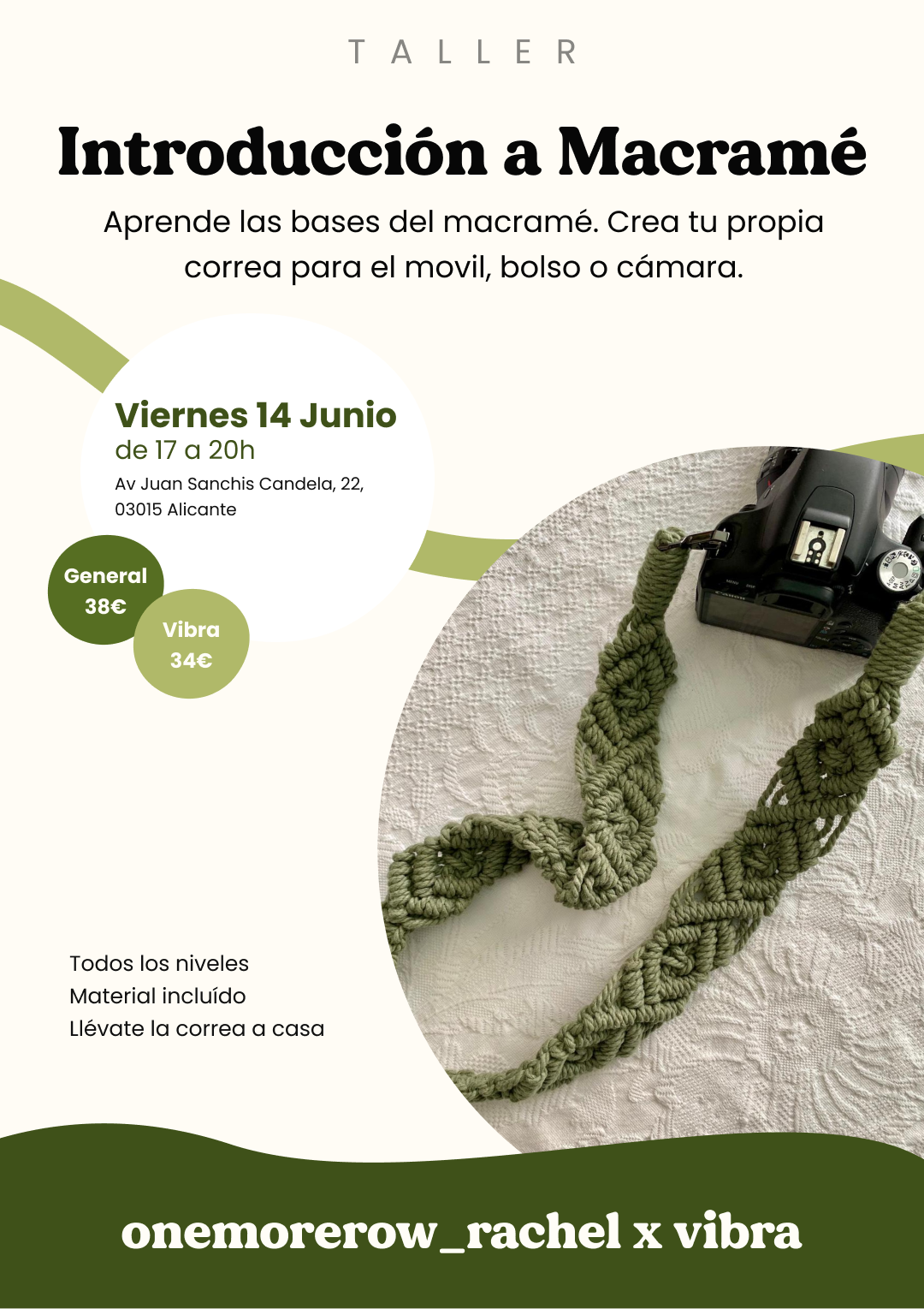 taller macramé alicante, 14 junio