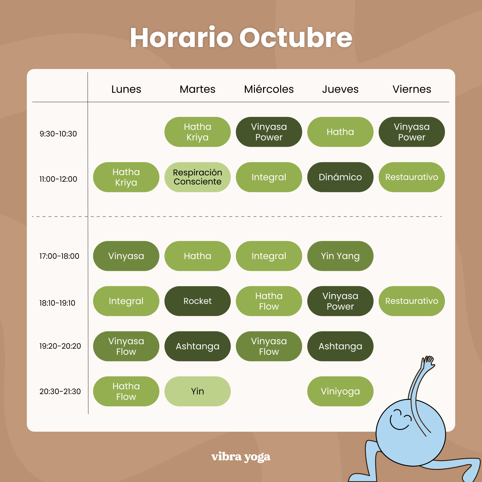 clases de yoga horario octubre vibra yoga alicante