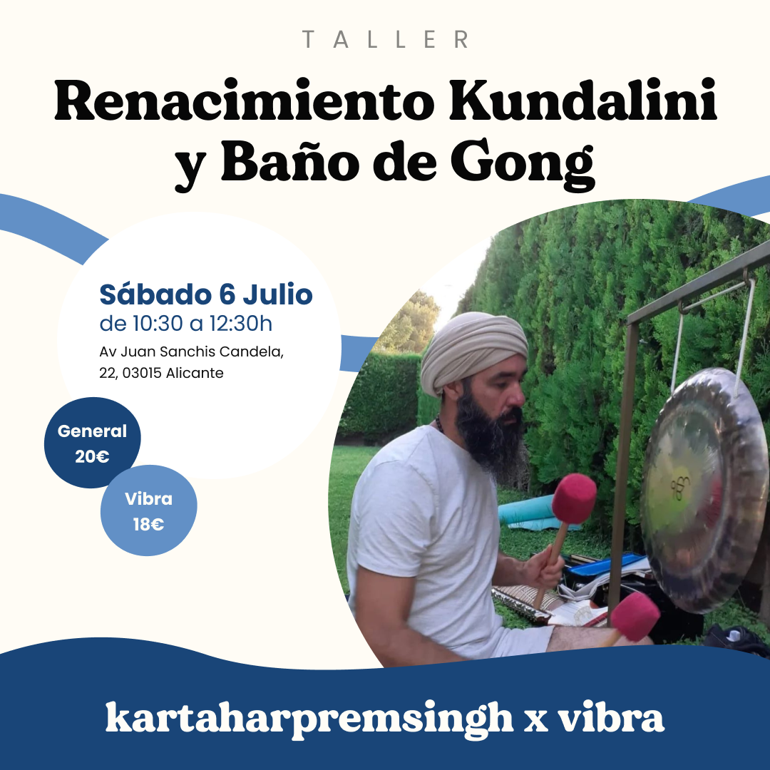 Yoga kundalini y baño de gong, taller en vibra yoga alicante